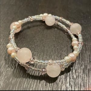Wire beaded wrap around bracelet